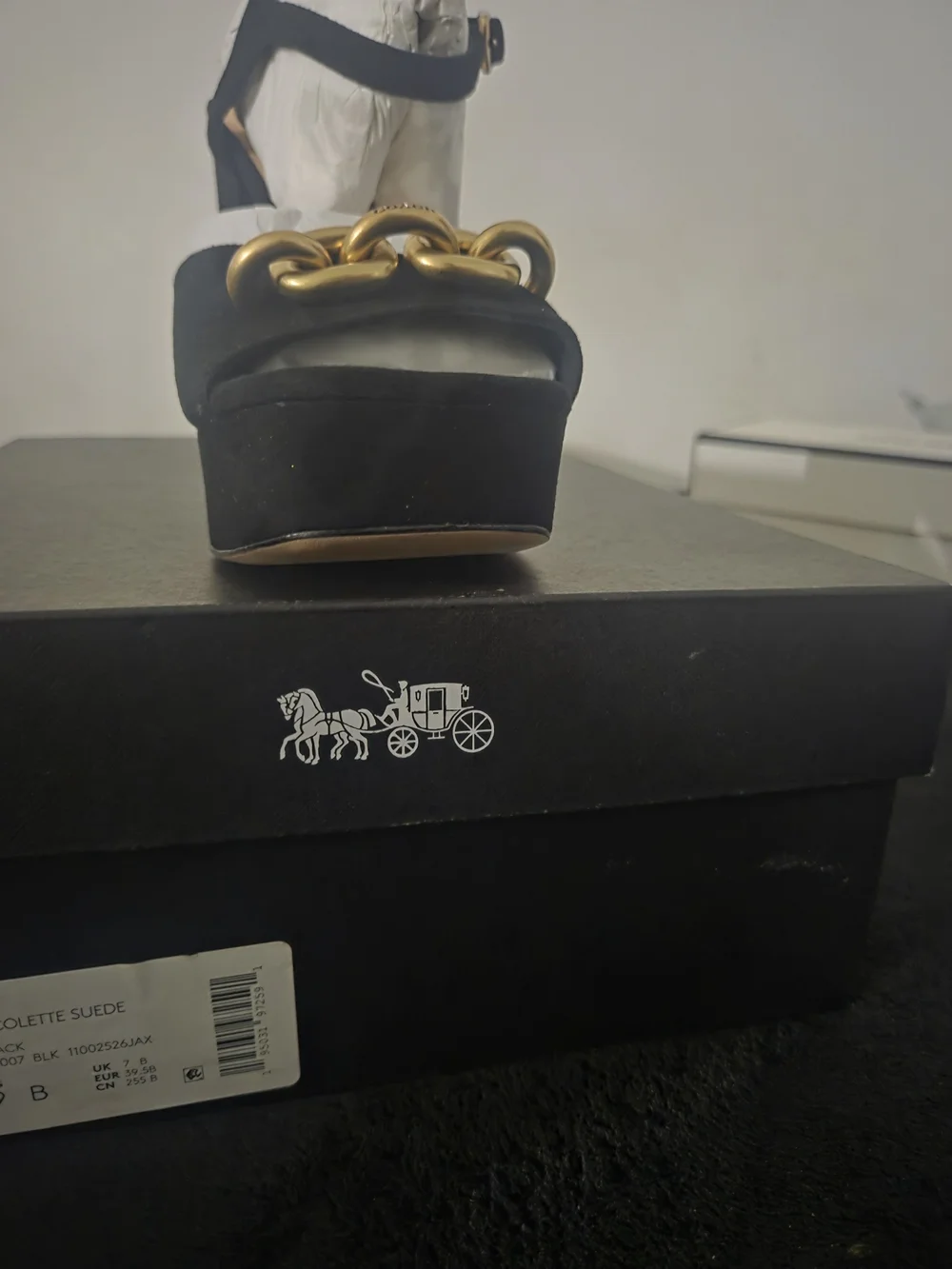 Coach black suede
